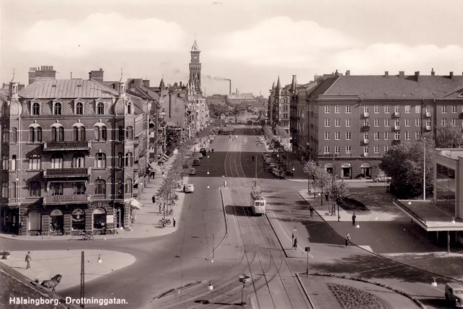 Postkarte: Hälsingborg. Drottninggatan. (1960)