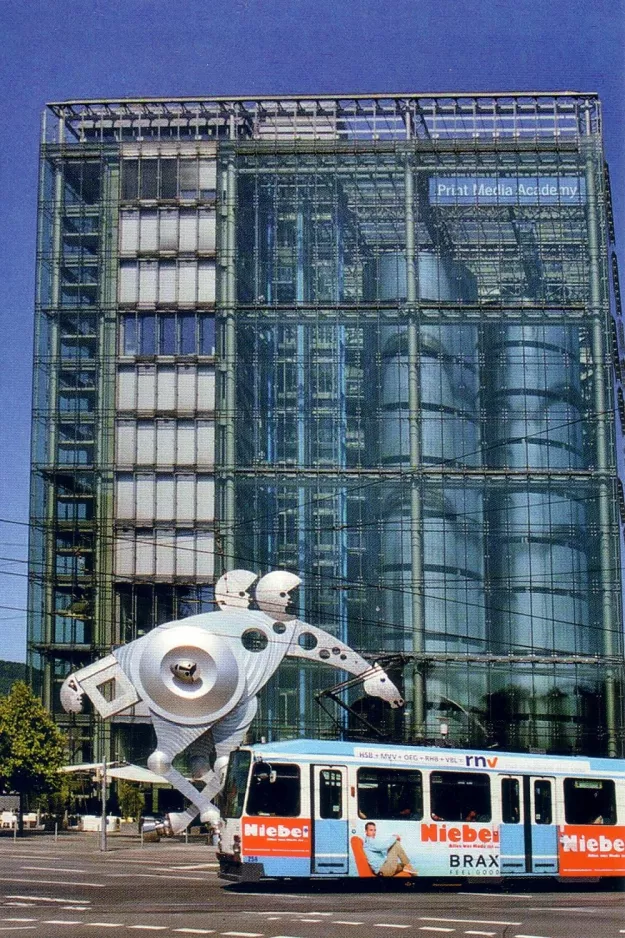 Postkarte: Heidelberg Gelenkwagen 258 nahe bei HD Hauptbahnhof (2003)