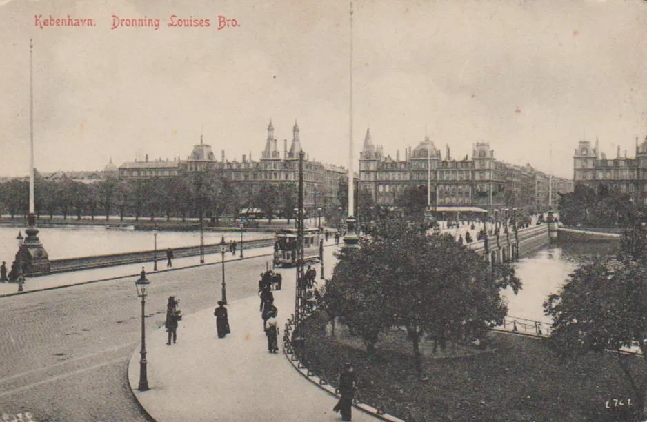 Postkarte: København. Dronning Louises Bro. (1909)