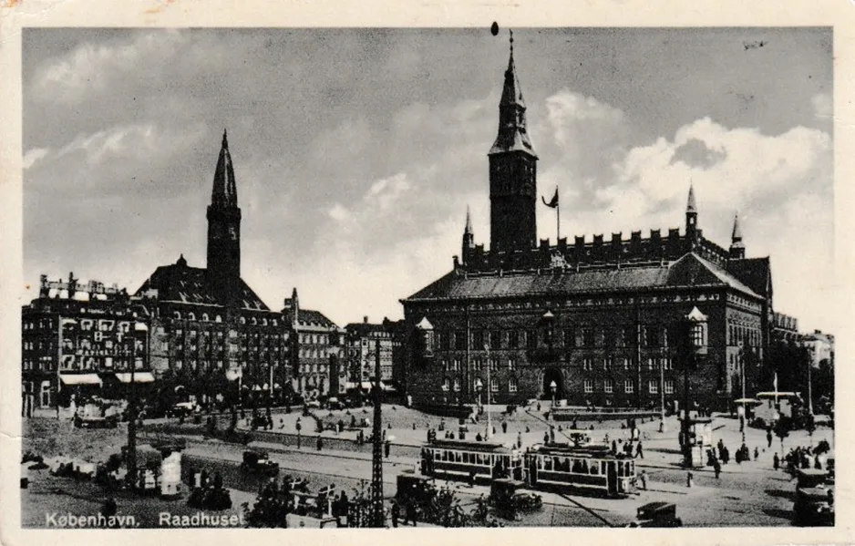 Postkarte: Kopenhagen auf Rathausplatz (1918-1925)