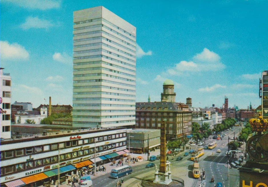 Postkarte: Kopenhagen Straßenbahnlinie 15  auf Vesterbrogade (1961)