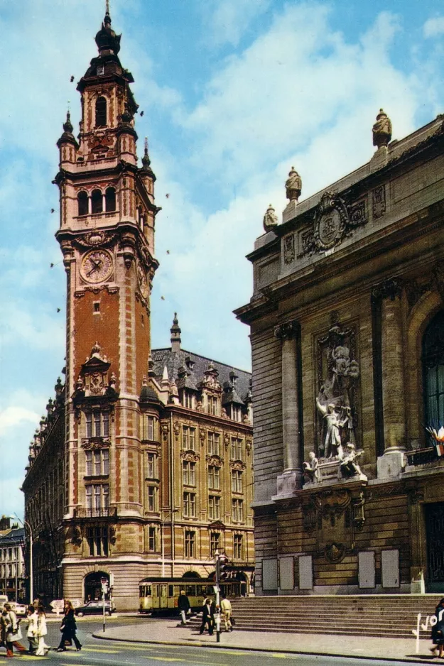 Postkarte: Lille Straßenbahnlinie T nah Lille Terminus du Théatre (1965)