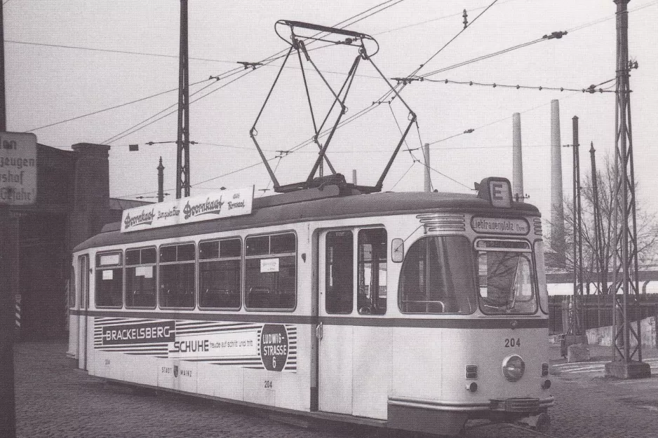 Postkarte: Mainz Triebwagen 204 am Kreyßigstraße (1967)