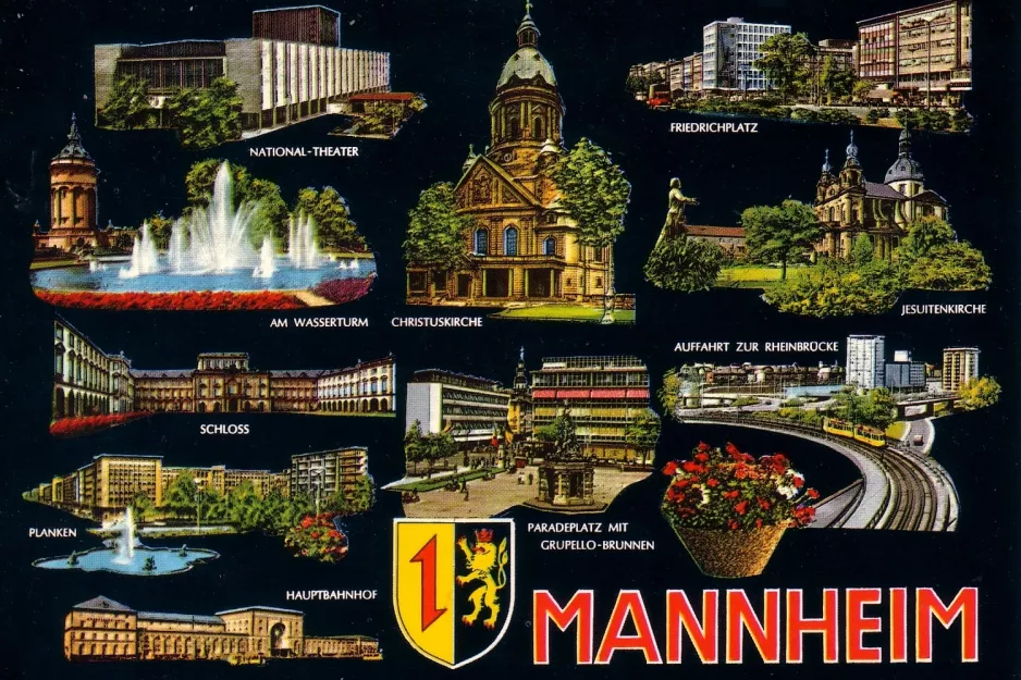 Postkarte: Mannheim.
 (1958)