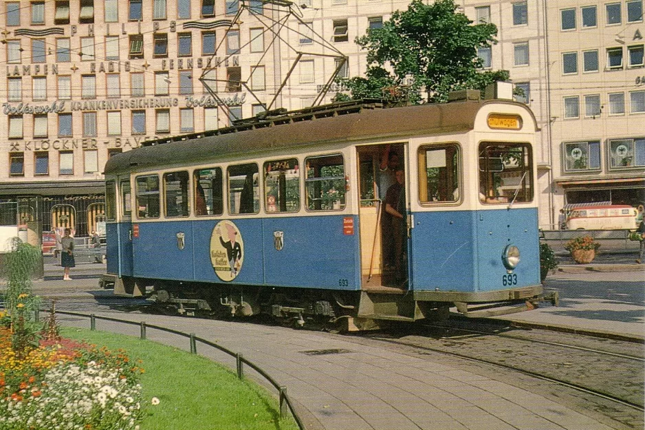 Postkarte: München Triebwagen 693 am Sendlinger Tor (1961)