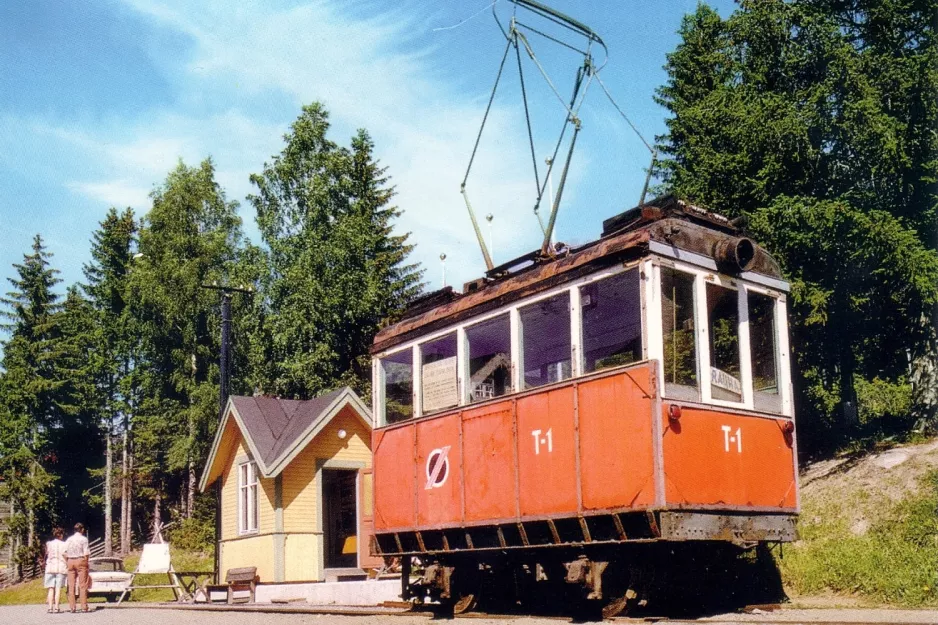 Postkarte: Nordingrå Arbeitswagen T-1 am Värdshuset Mannaminne (1982)