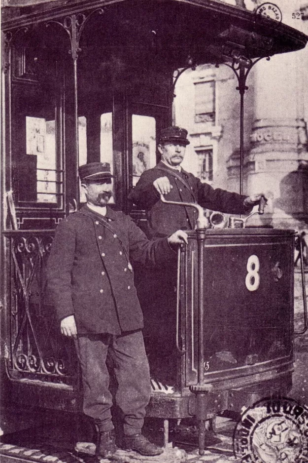 Postkarte: Paris Straßenbahnlinie 18 mit Triebwagen 8 (1910)