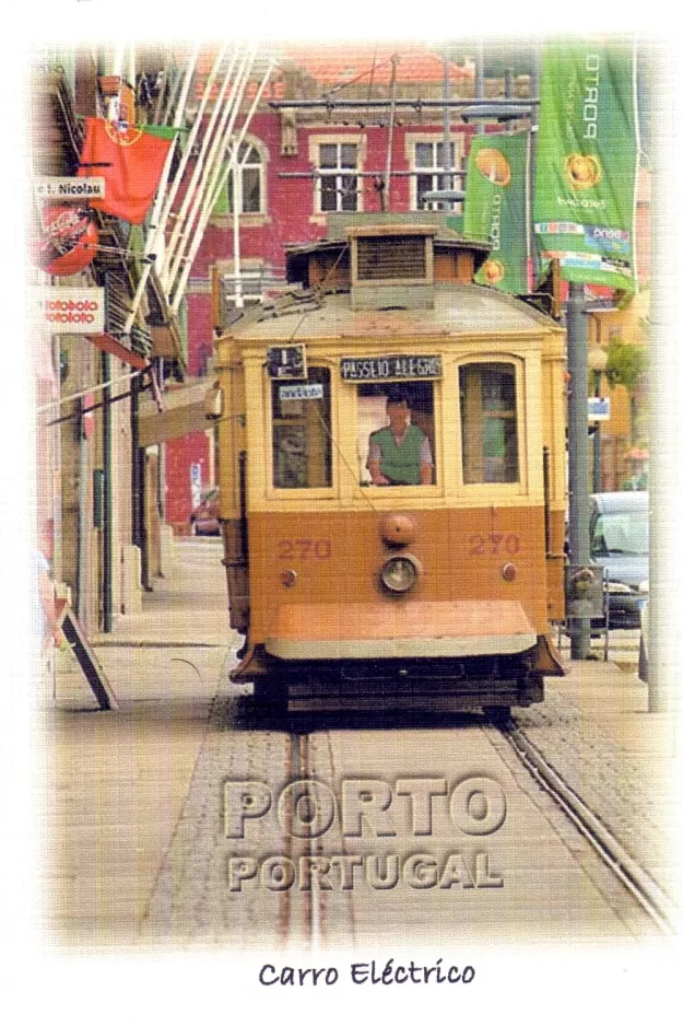 Postkarte: Porto Straßenbahnlinie 1 mit Triebwagen 270 (2007)