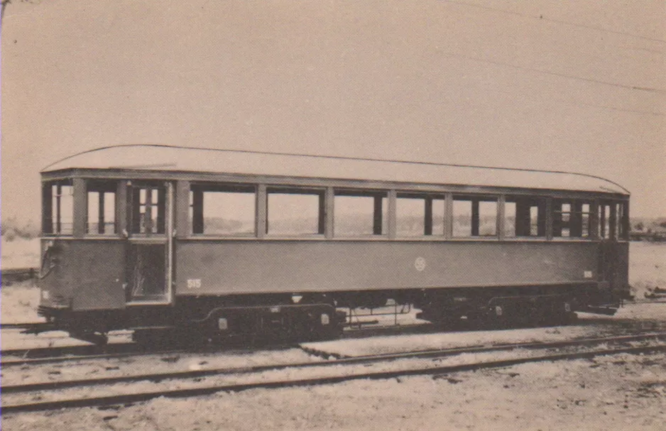 Postkarte: Stockholm Beiwagen 515 nahe bei Ängby (1930)