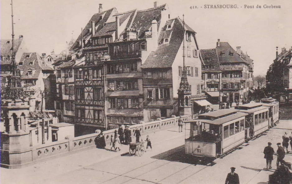 Postkarte: STRASBOURG. - Pont du Corbeau (1909)
