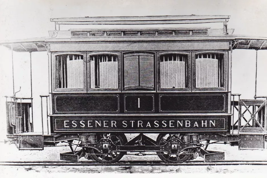 Postkarte: Triebwagen 1 der Serie 1-24 Baujahr 1893/94 (1894)