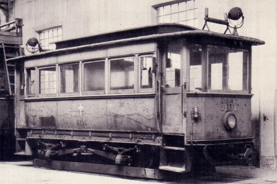 Postkarte: Wien Arbeitswagen BD 6151 innen Aßmayergasse (1928)