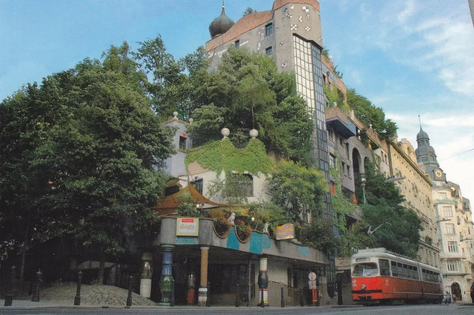 Postkarte: Wien Straßenbahnlinie N auf Löwengasse (1990)