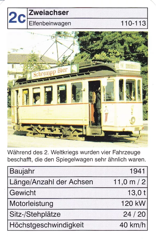 Spielkarte: 2c Zweiachser Elfenbeinwagen 110-113
(2002)