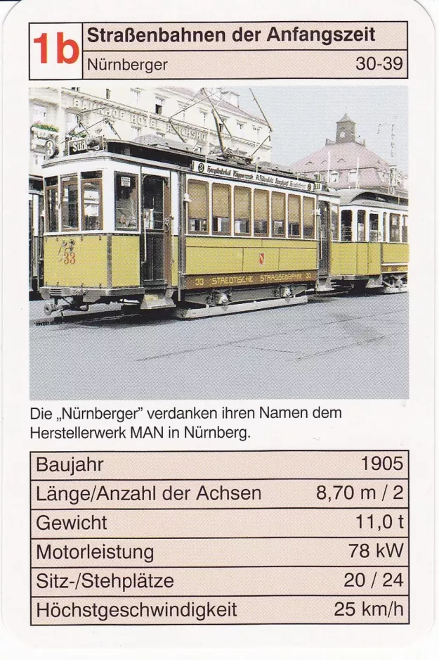 Spielkarte: Karlsruhe Straßenbahnlinie 3 mit Triebwagen 33nah Poststraße (2002)