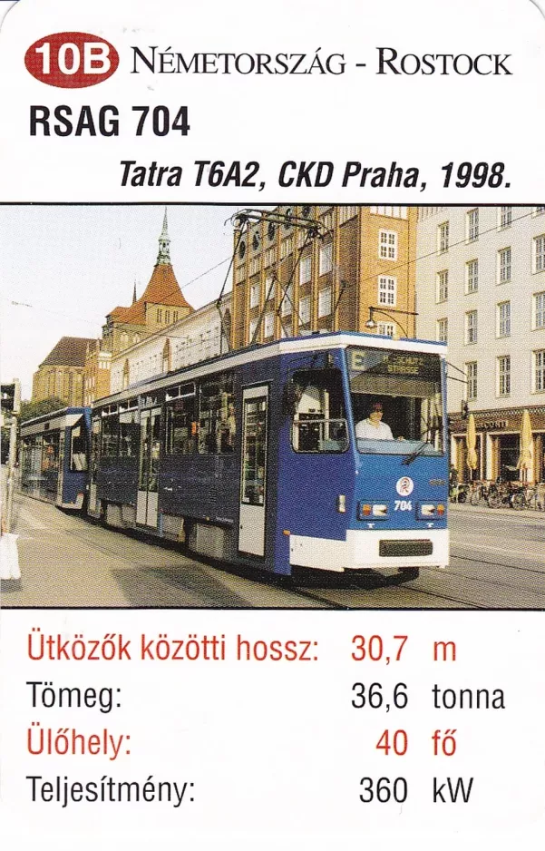 Spielkarte: Rostock Triebwagen 704 auf Lange Straße (2014)
