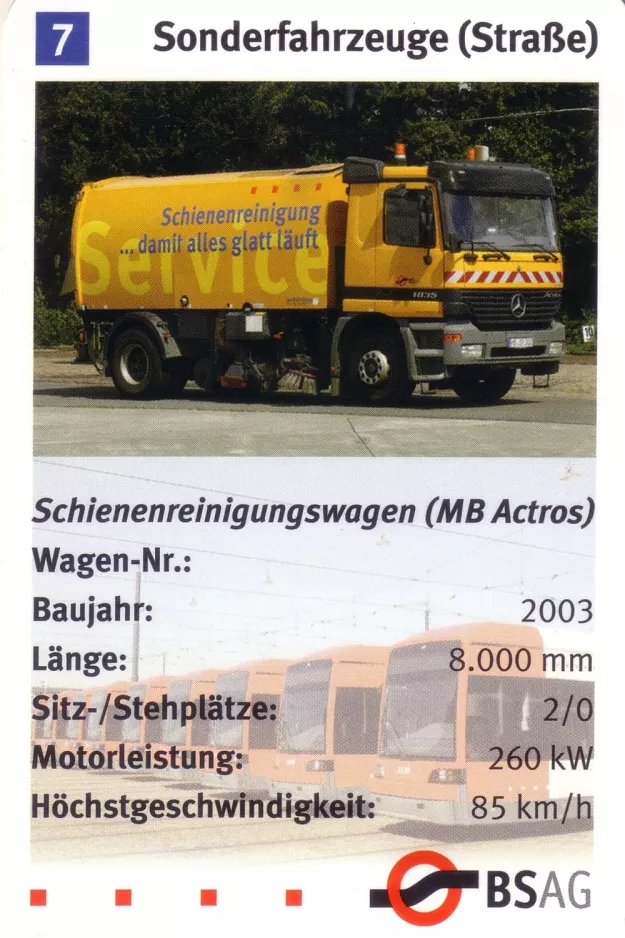 Spielkarte: Schienenreinigungswagen (MB Actros)
(2006)