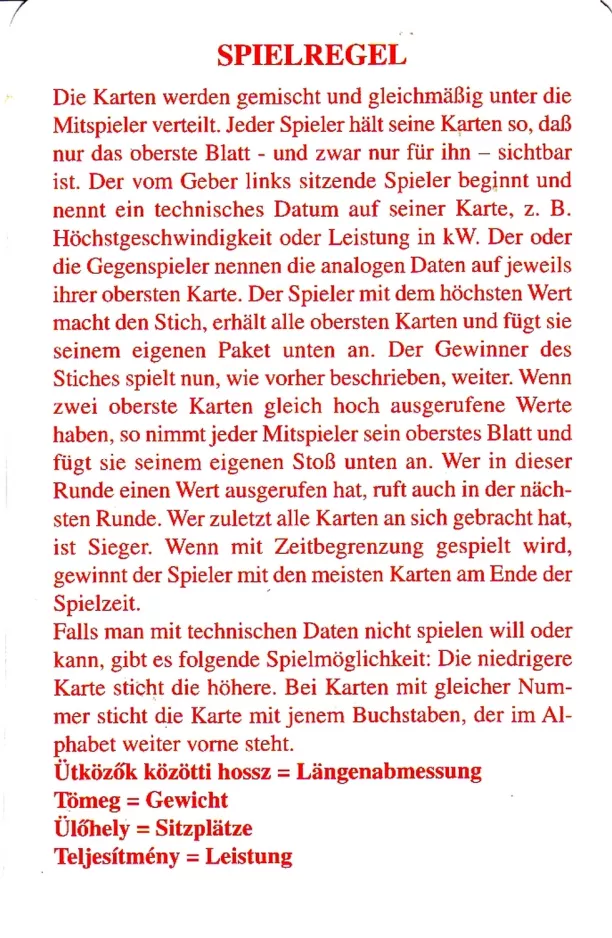 Spielkarte: Spielregel
(2014)