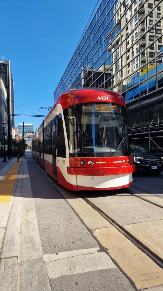 Toronto Zusätzliche Linie 503 Kingston Rd mit Niederflurgelenkwagen 4431 auf Wellington Street West (2024)