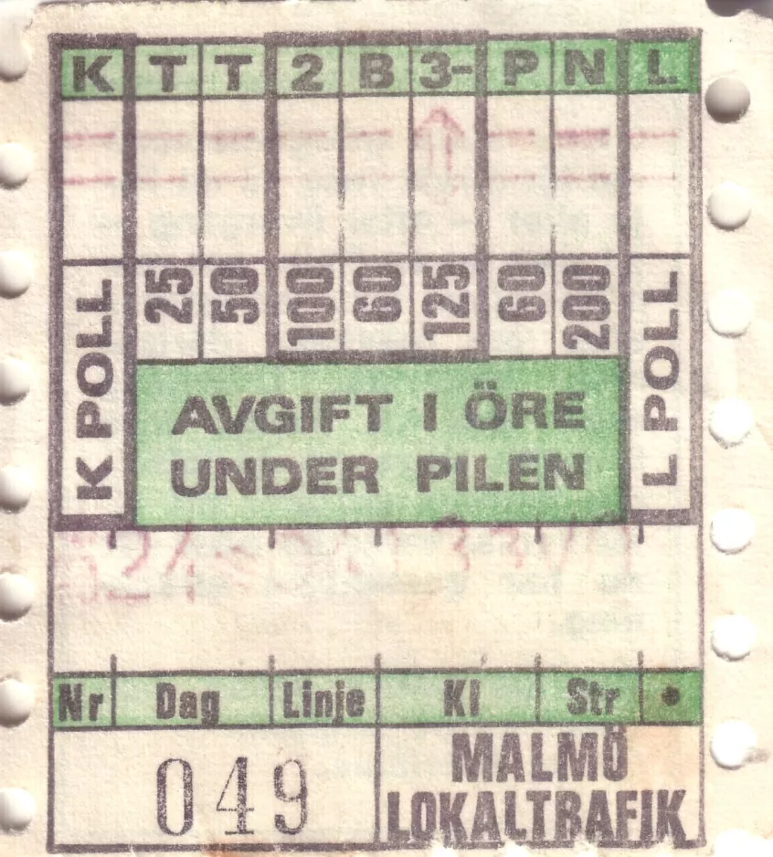 Überweisung-Fahrkarte: K T T 2 B 3- P N L
(1971-1973)