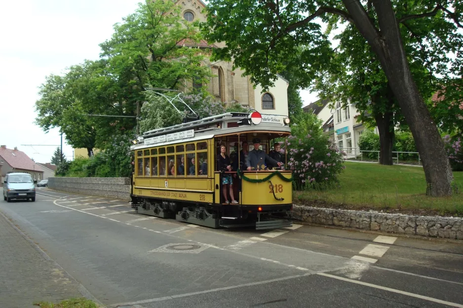 Woltersdorf Tramtouren mit Museumswagen 218nah Thälmannplatz (2013)