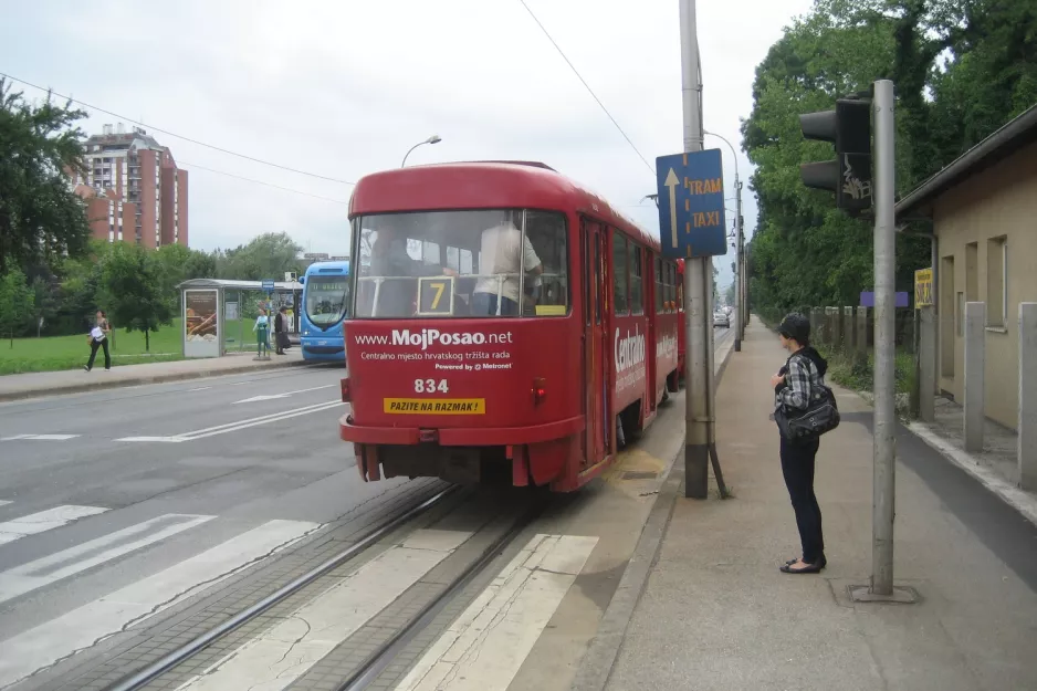 Zagreb Beiwagen 834, die Rückseite Maksimirska cesta (2008)