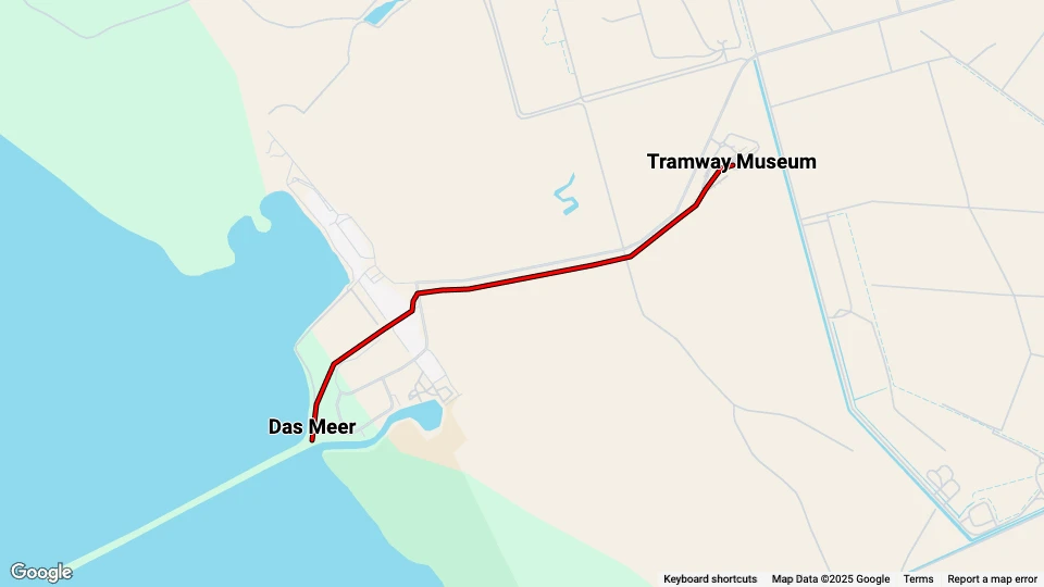 Adelaide Museumslinie: Tramway Museum - Das Meer Linienkarte