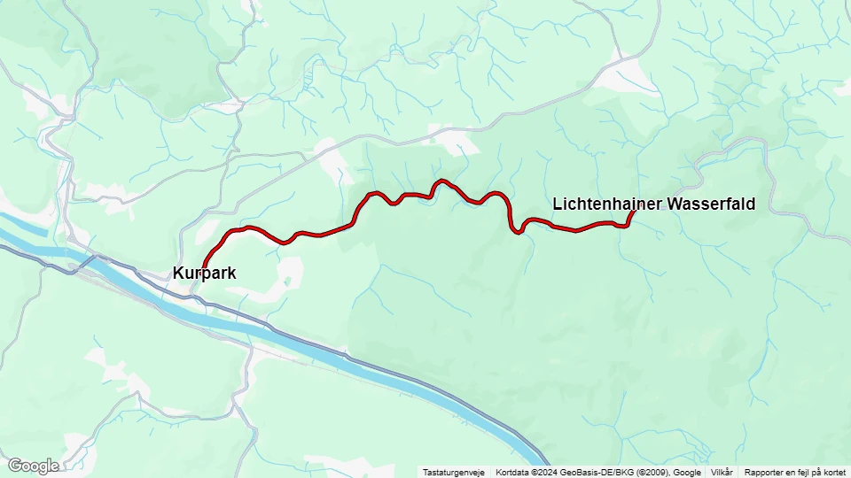 Bad Schandau Traditionsverkehr: Kurpark - Lichtenhainer Wasserfald Linienkarte