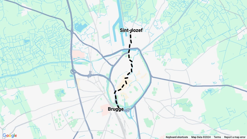 Brügge Straßenbahnlinie 4: Brugge - Sint-Jozef Linienkarte