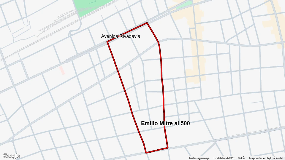 Buenos Aires Tranvía Histórico: Emilio Mitre al 500 - Avenida Rivadavia Linienkarte