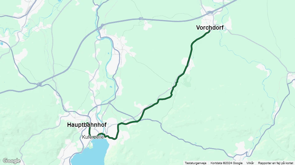 Gmunden Straßenbahnlinie 174: Hauptbahnhof - Vorchdorf Linienkarte