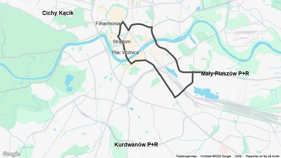 Krakau Straßenbahnlinie 6: Mały Płaszów P+R - Mały Płaszów P+R Linienkarte