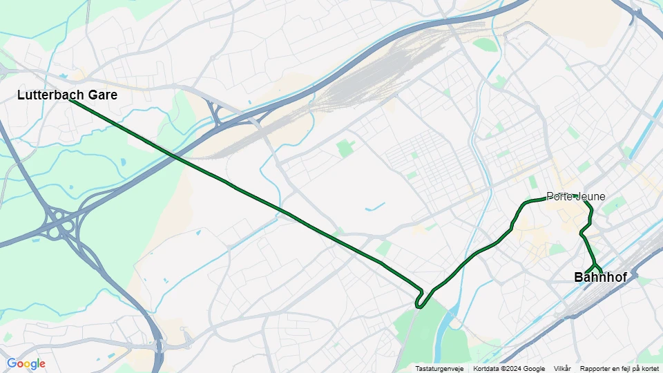 Mülhausen Straßenbahnlinie 3: Bahnhof - Lutterbach Gare Linienkarte