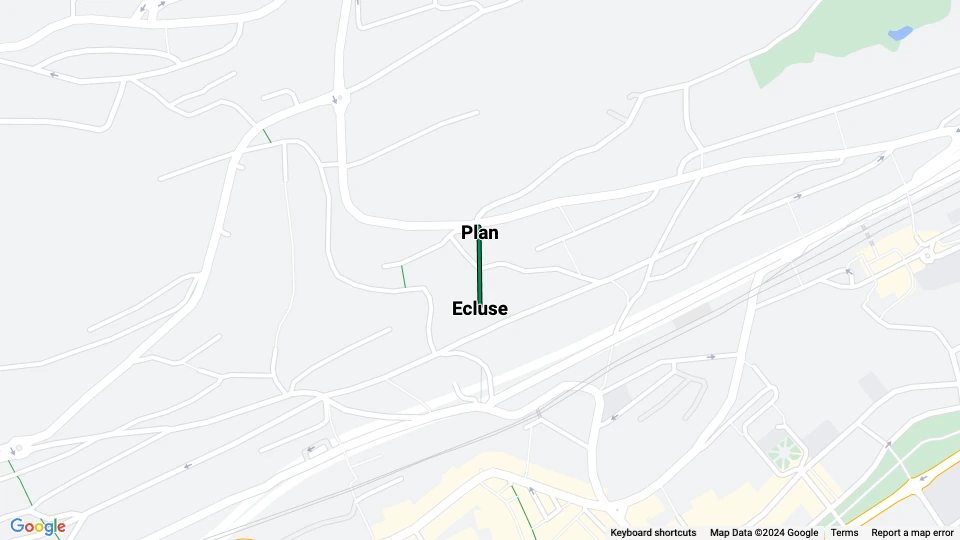 Neuchâtel Standseilbahn 112: Ecluse - Plan Linienkarte