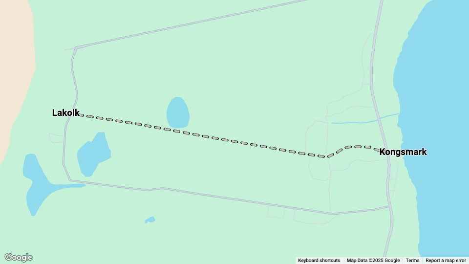 Rømø Pferdestraßenbahn Linienkarte