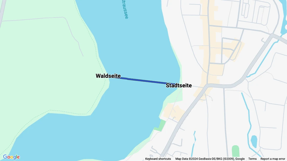 Strausberg Wasserlinie 39: Stadtseite - Waldseite Linienkarte