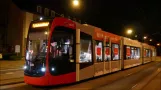 Bremens neue Straßenbahn auf Testfahrt: GT8N-2 3201 an Kirchbachstraße (2020)