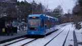 Führerstandsfahrt auf der Nockebybanan – Blick aus der Sicht des Fahrers auf die Stockholmer Straßenbahnlinie 12.