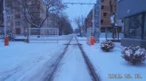 Havas-Straßenbahn 1 in Debrecen, Vollkreis 03.03.2018.