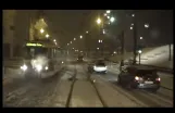 Praha, Straßenbahn, Prag, Straßenbahn im Schnee, Echtzeit im Führerhaus. Teil 4