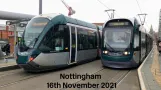 Straßenbahnen am Bahnhof Nottingham (2021)
