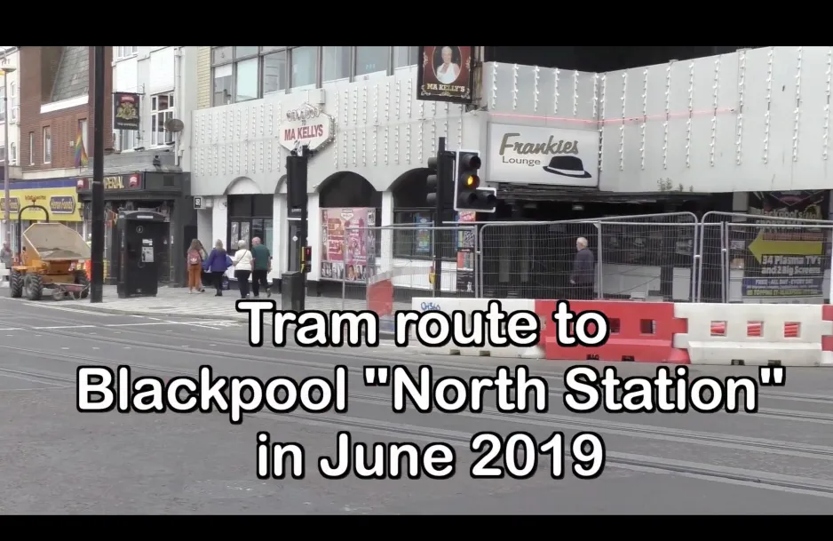 Blackpool – Straßenbahnlinie zum Nordbahnhof im Juni 2019