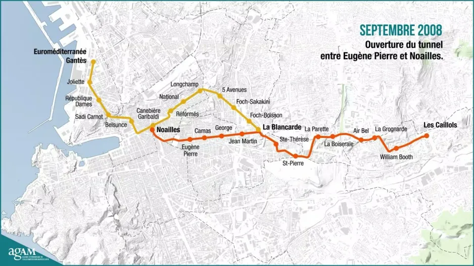 Entwicklung der Straßenbahnlinien in Marseille seit 2004