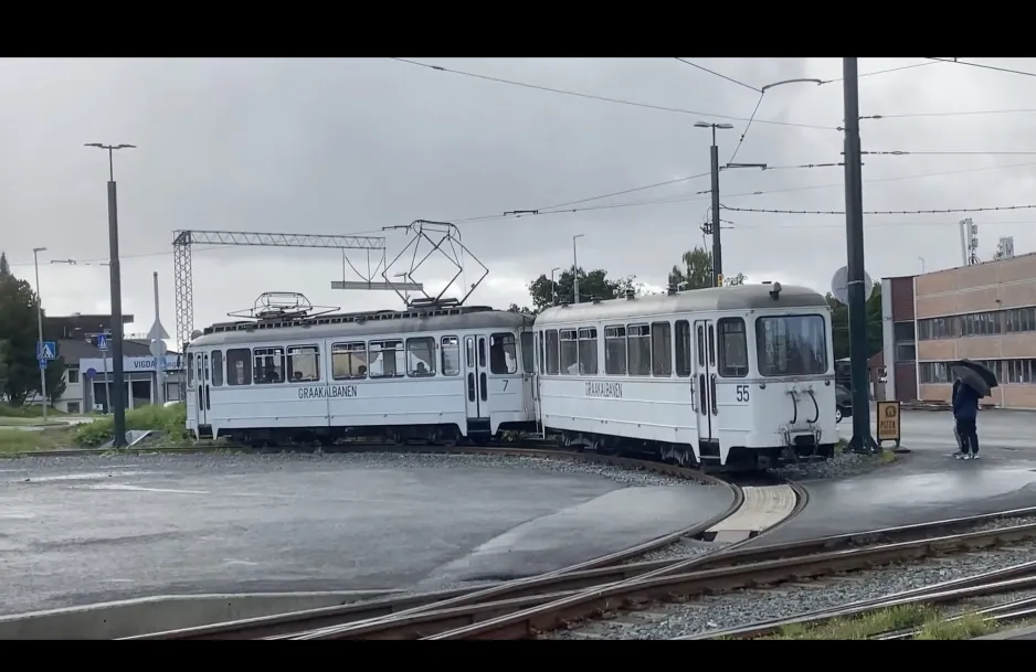 Gråkallbanen Wagen 7 + 55 Wendet in Der Munkvoll-schleife