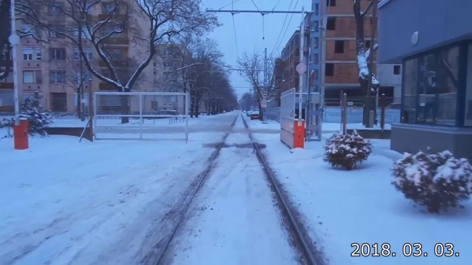 Havas-Straßenbahn 1 in Debrecen, Vollkreis (2018)