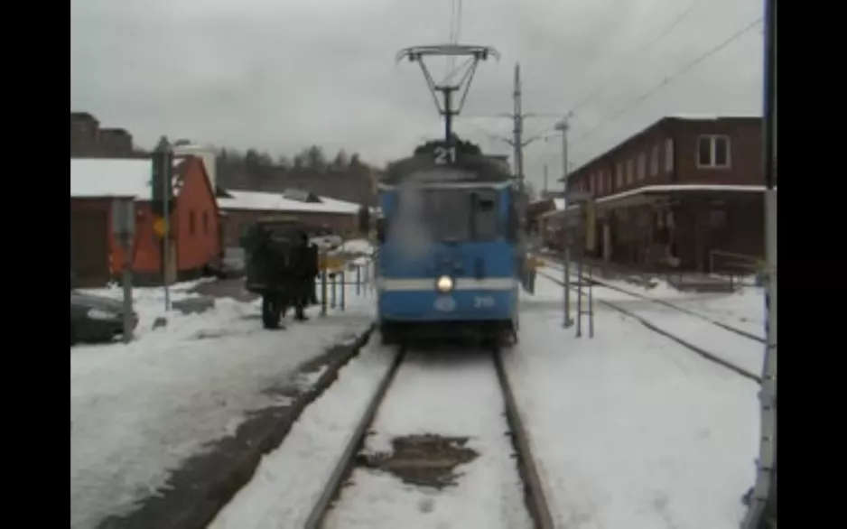 Lidingö-Linie. Ropsten nach Aga in der letzten Kabine