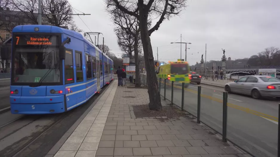 Schweden, Stockholm, Fahrt mit der Straßenbahn 7 von T-Centralen nach Djurgårdsbron