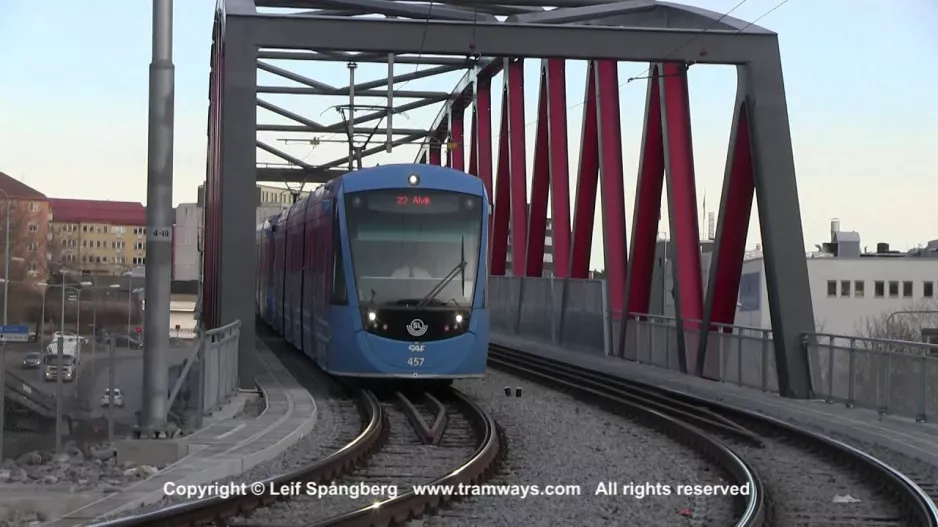 SL Tram Tvärbanan around Sundbybergs centrum, Stockholm, Sweden