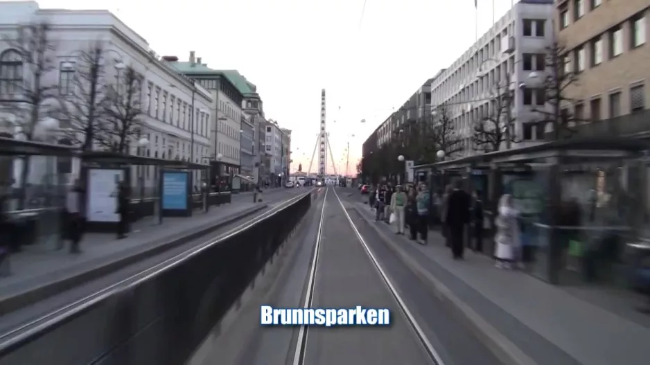 Straßenbahnlinie 5 (Straßenbahnlinie 5 in Göteborg), die gesamte Fahrt dauert 9 Minuten